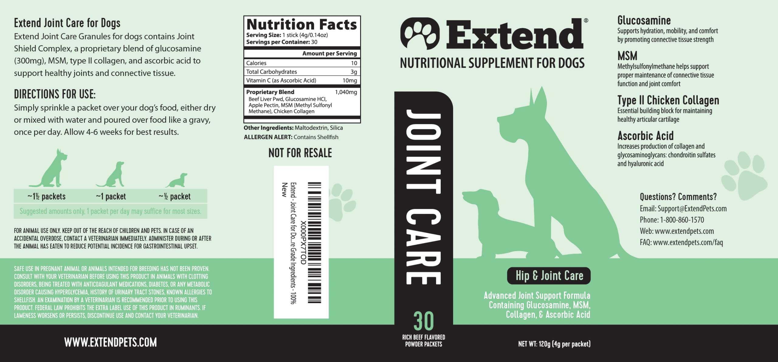 Extend Joint Care for Dogs made in USA badge emphasizing quality