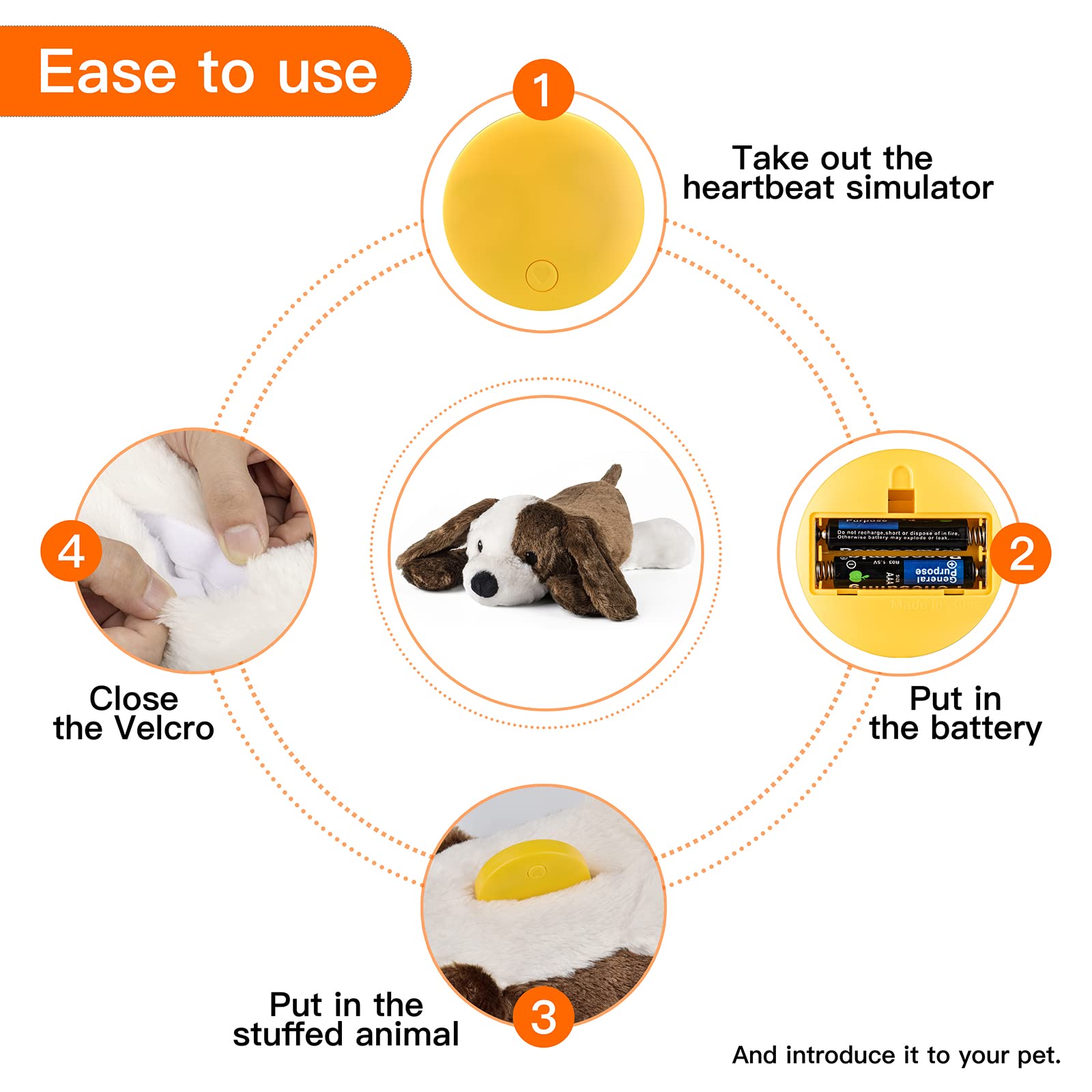 Extragele Heartbeat Puppy Toy Velcro-secured device hidden from chewers