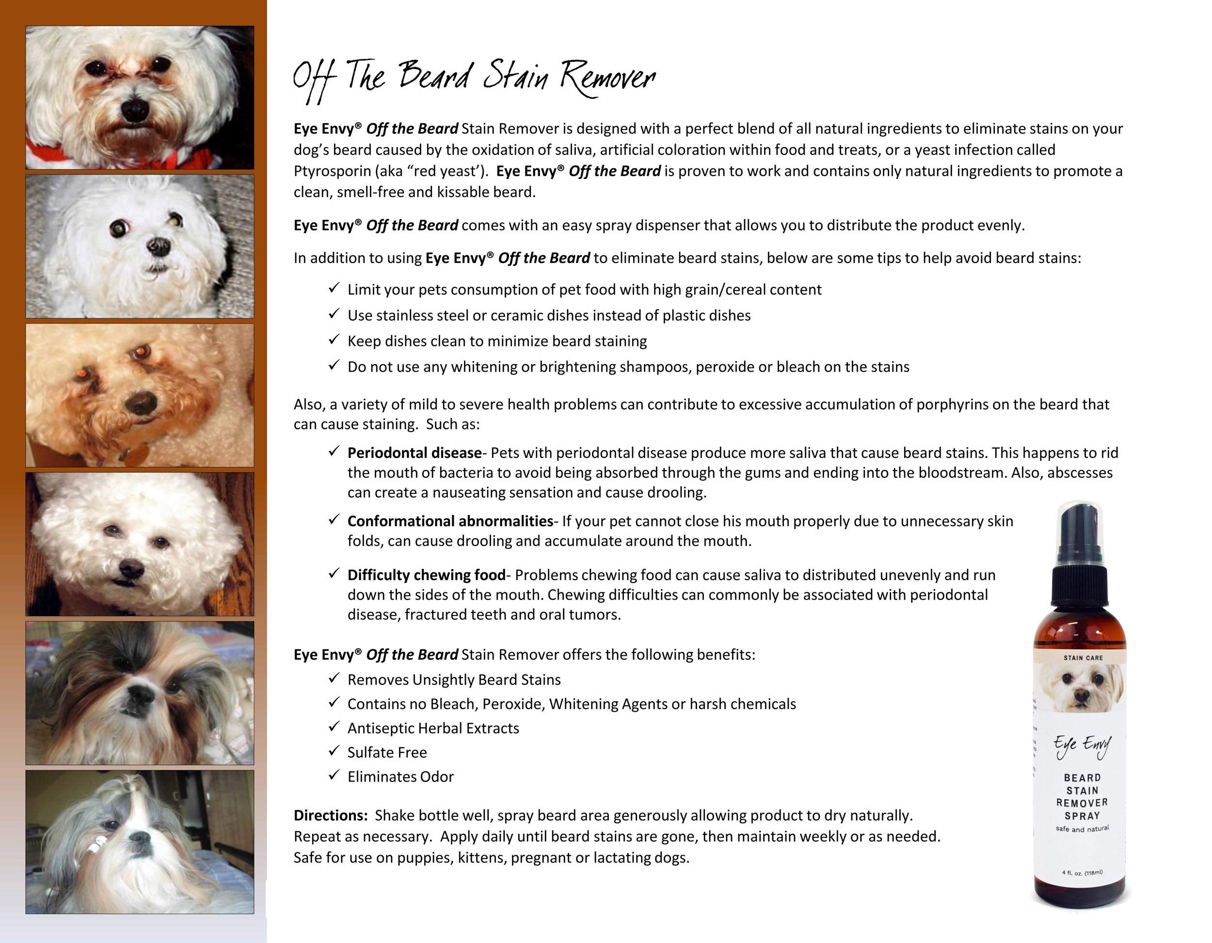 Eye Envy Beard Stain Remover Spray used during grooming routines for freshness.
