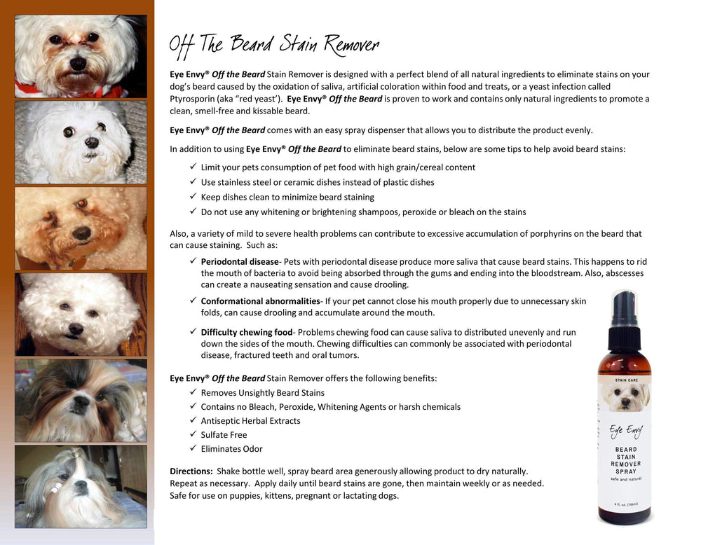 Eye Envy Beard Stain Remover Spray used during grooming routines for freshness.