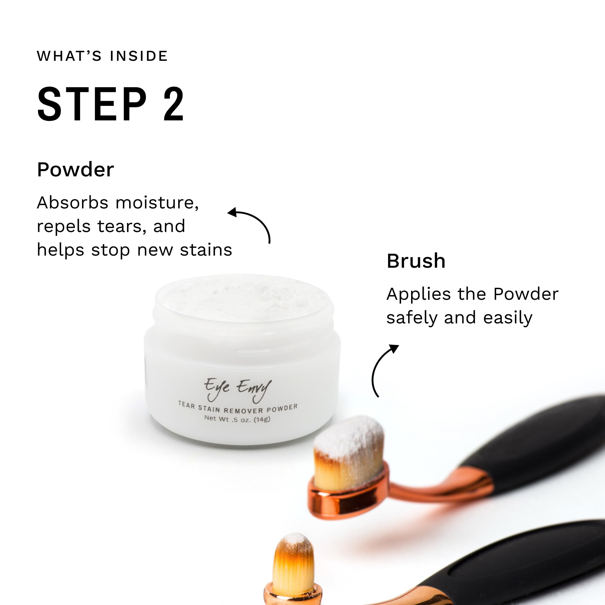 Eye Envy ProPowder Brush with powder for smooth application around eyes