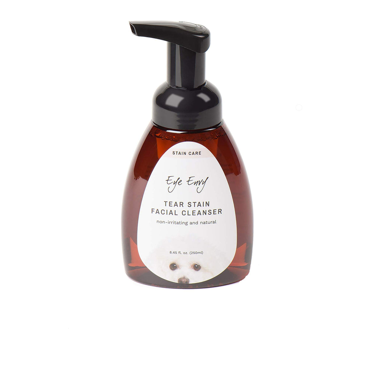 Eye Envy Tear Stain Facial Cleanser bottle-front indicates gentle debris removal.