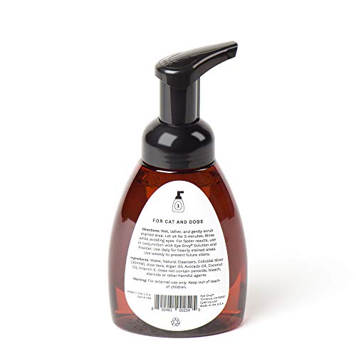Eye Envy Tear Stain Facial Cleanser foam-bubble closeup highlights tearless foaming action.