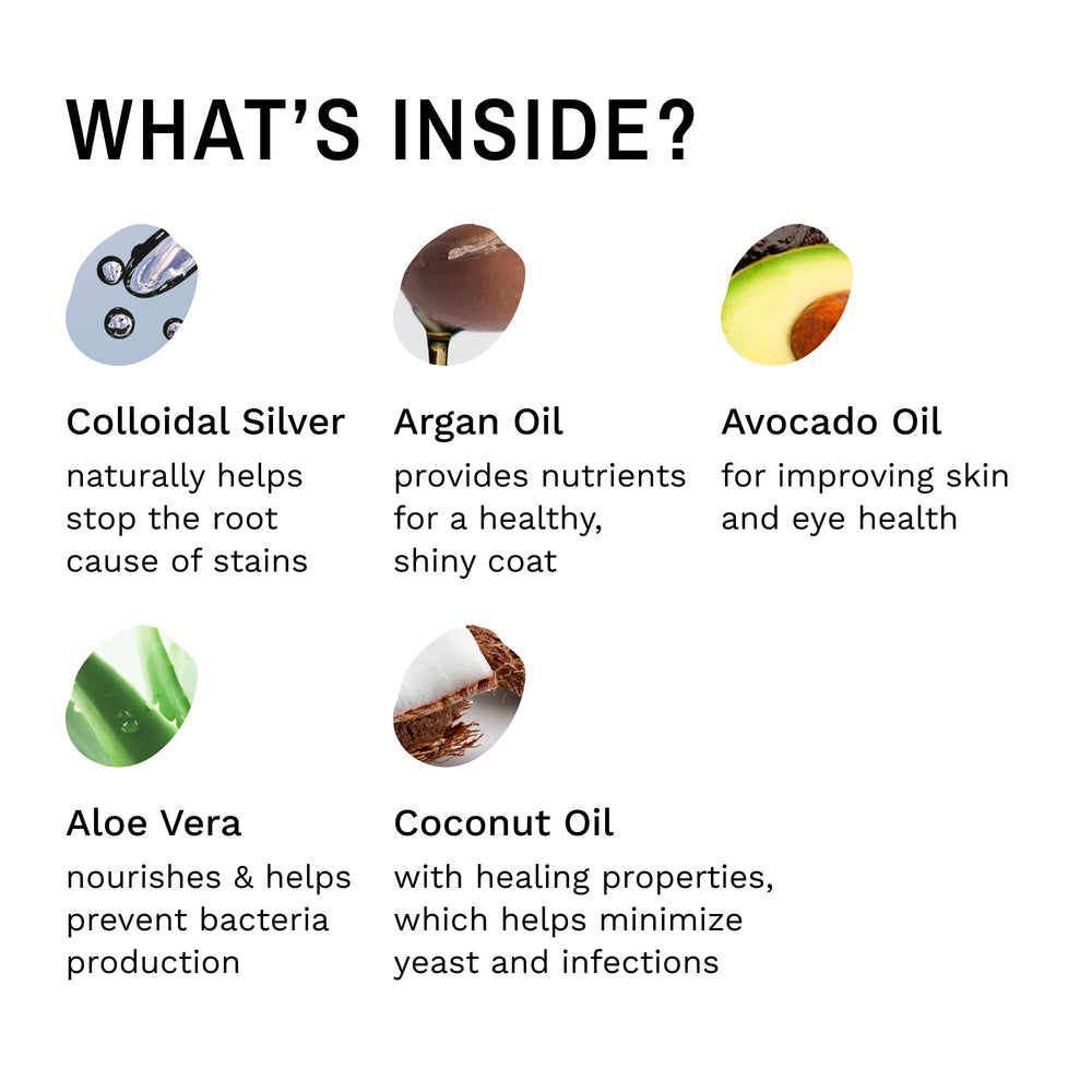 Eye Envy Tear Stain Facial Cleanser ingredients-label conveys all-natural formulation.