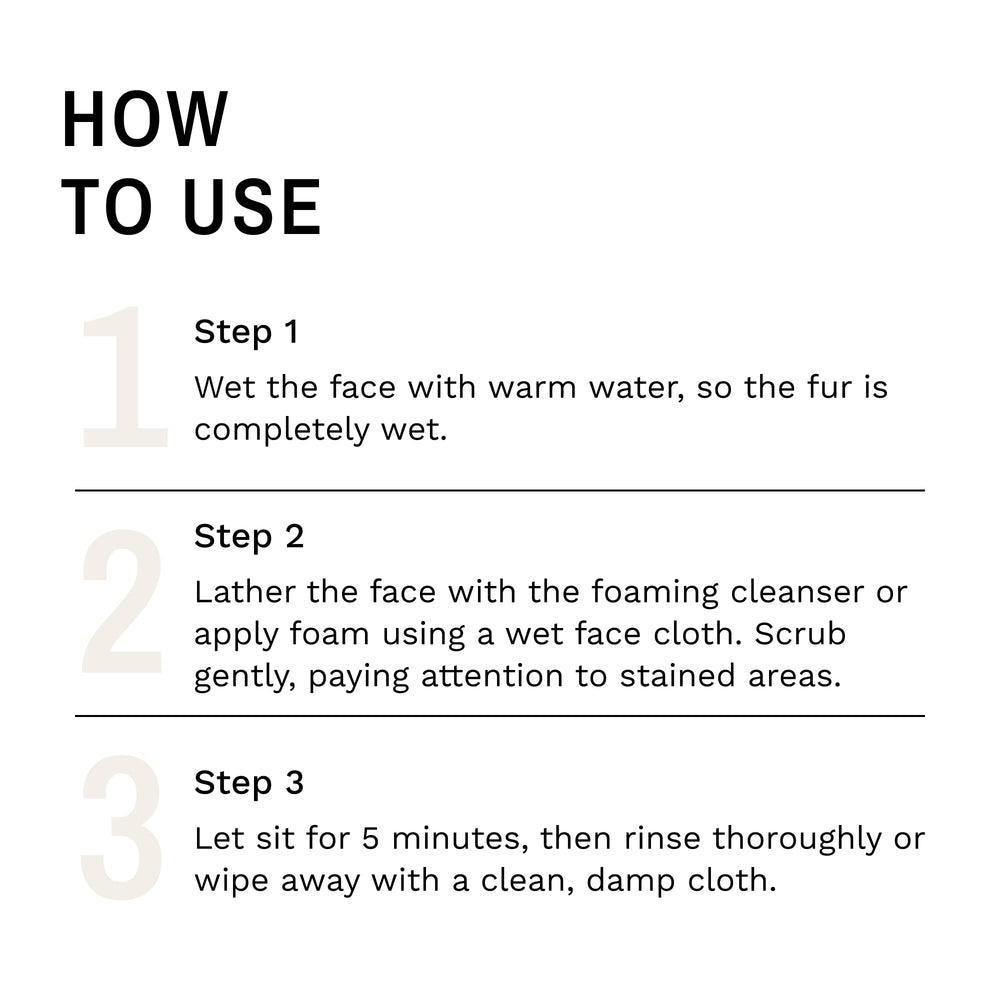 Eye Envy Tear Stain Facial Cleanser three-step-system graphic clarifies usage.