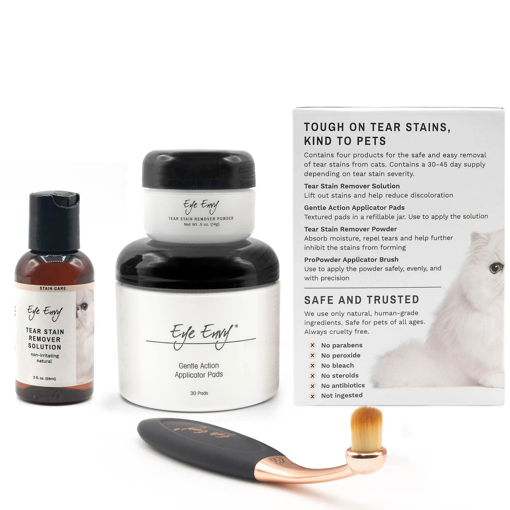 Eye Envy tear-stain powder jar absorbs moisture for clearer eye area