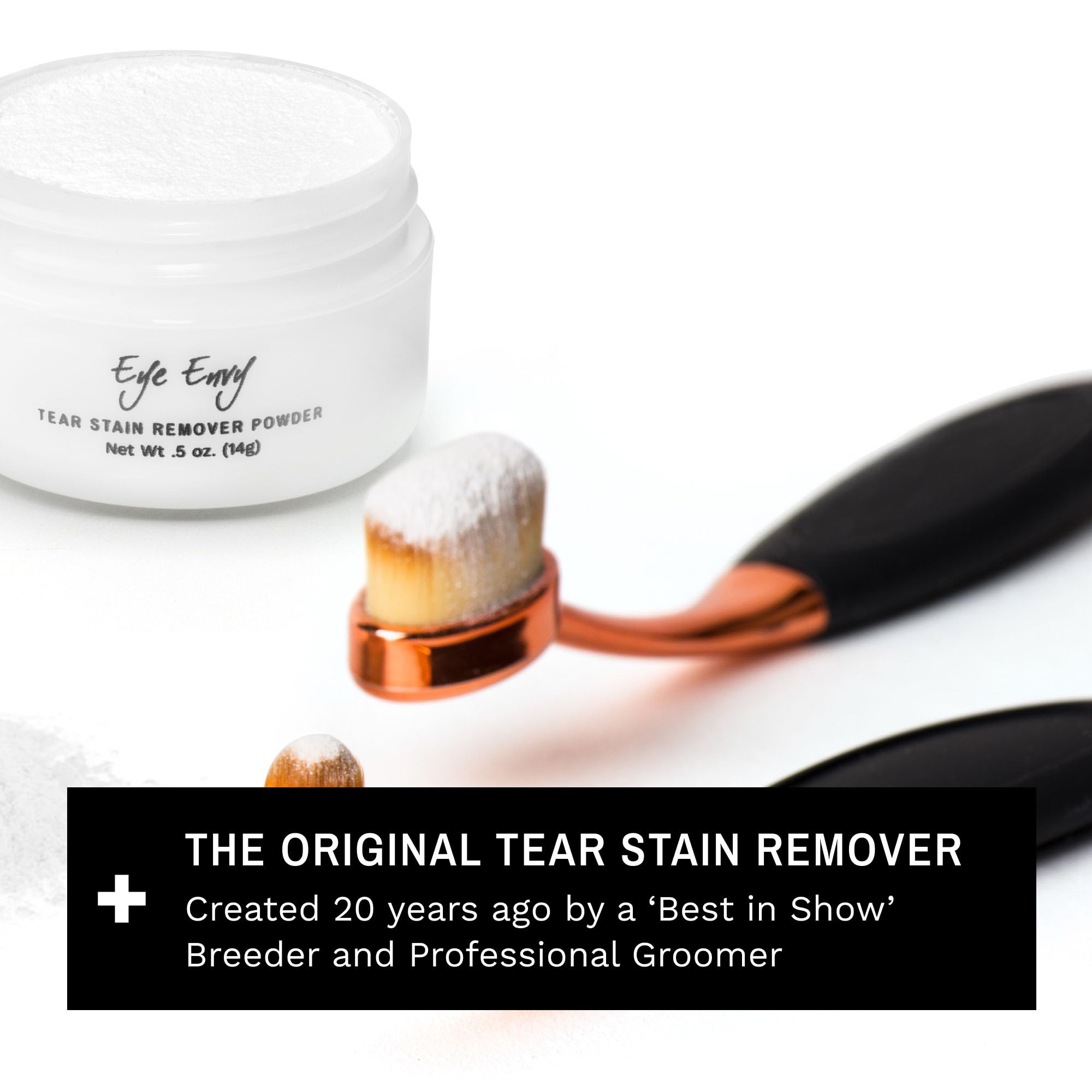eye envy tear stain remover powder application near eyes for dryness