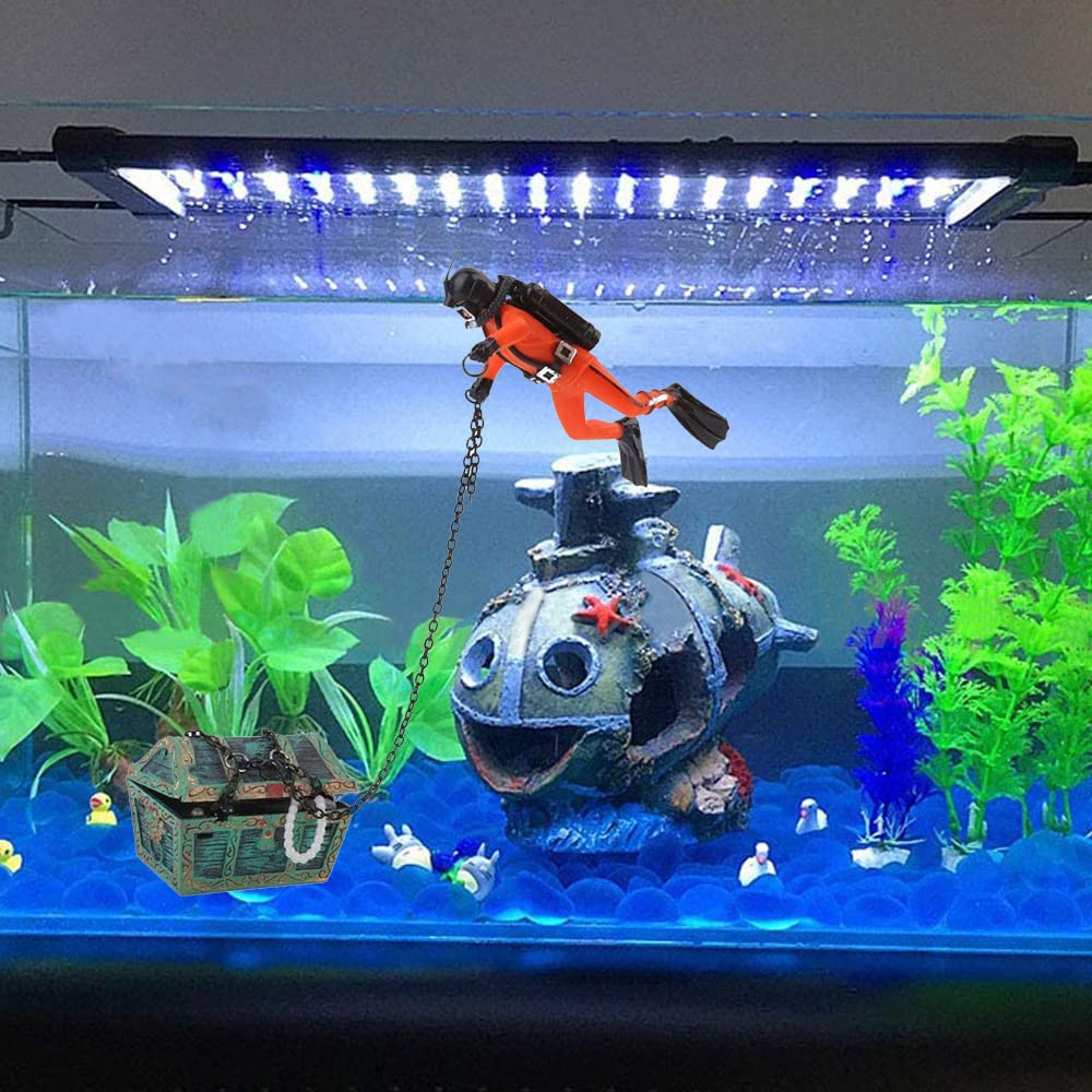 Eyech orange aquarium ornament brightens freshwater and saltwater tanks.
