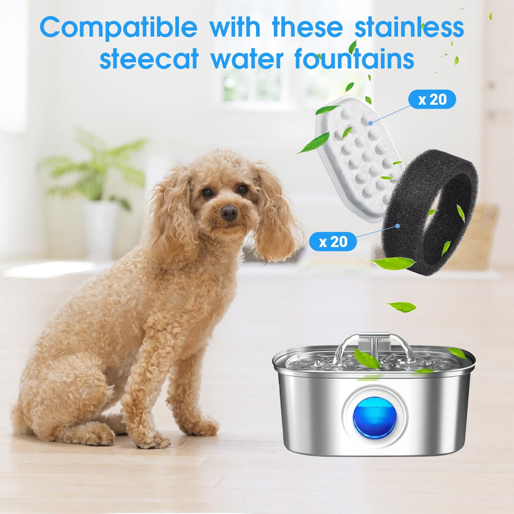 Eyehoce 40-pack filters keep cat water fresh and inviting.