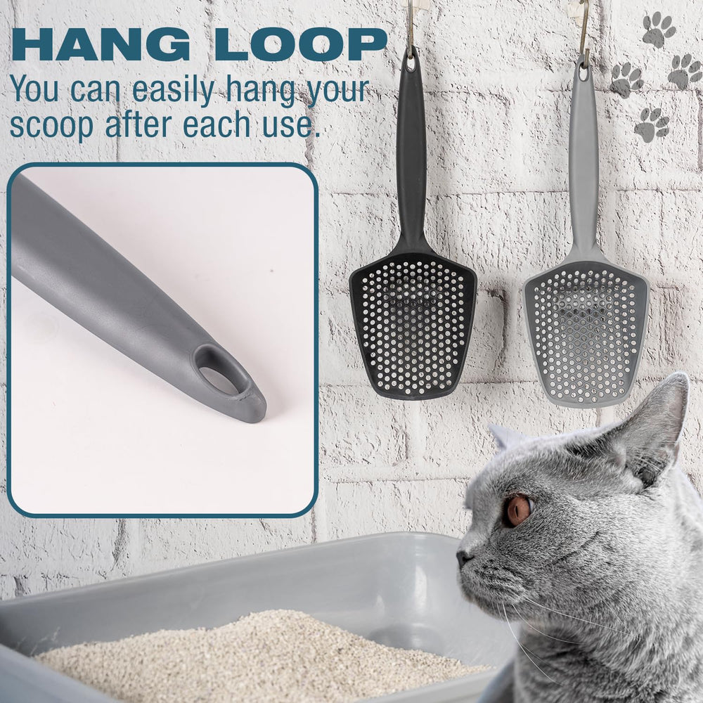 EYNEL scoop hanging handle with eyelet enables easy storage.