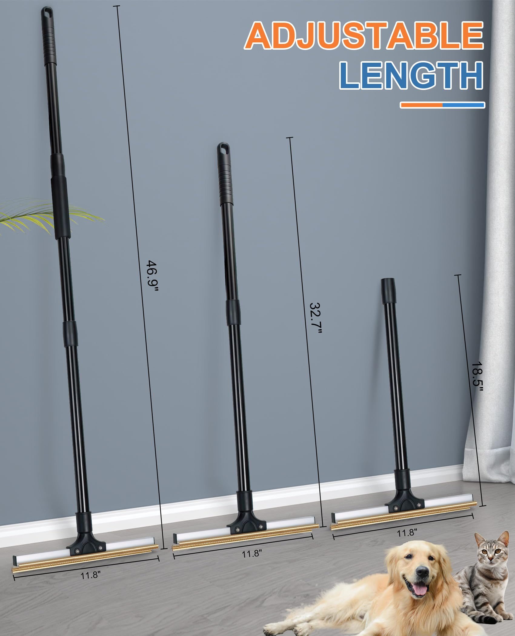 Eyyao Carpet Rake reaching hard-to-reach places for thorough fur removal.