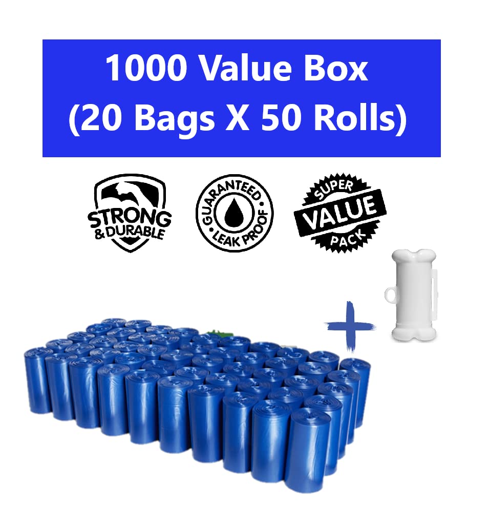 EZ PICK UP 1000-count dog waste bags provide bulk value for daily walks.