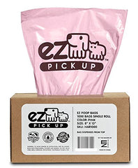 EZ PICK UP pink bags in the dispensing box for quick cleanup.