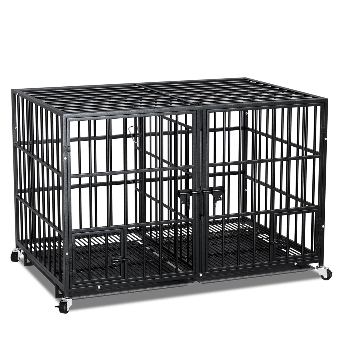EZ4ENCE dog crate 42-inch front view shows secure, spacious enclosure for large dogs.