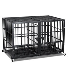 EZ4ENCE dog crate 42-inch front view shows secure, spacious enclosure for large dogs.