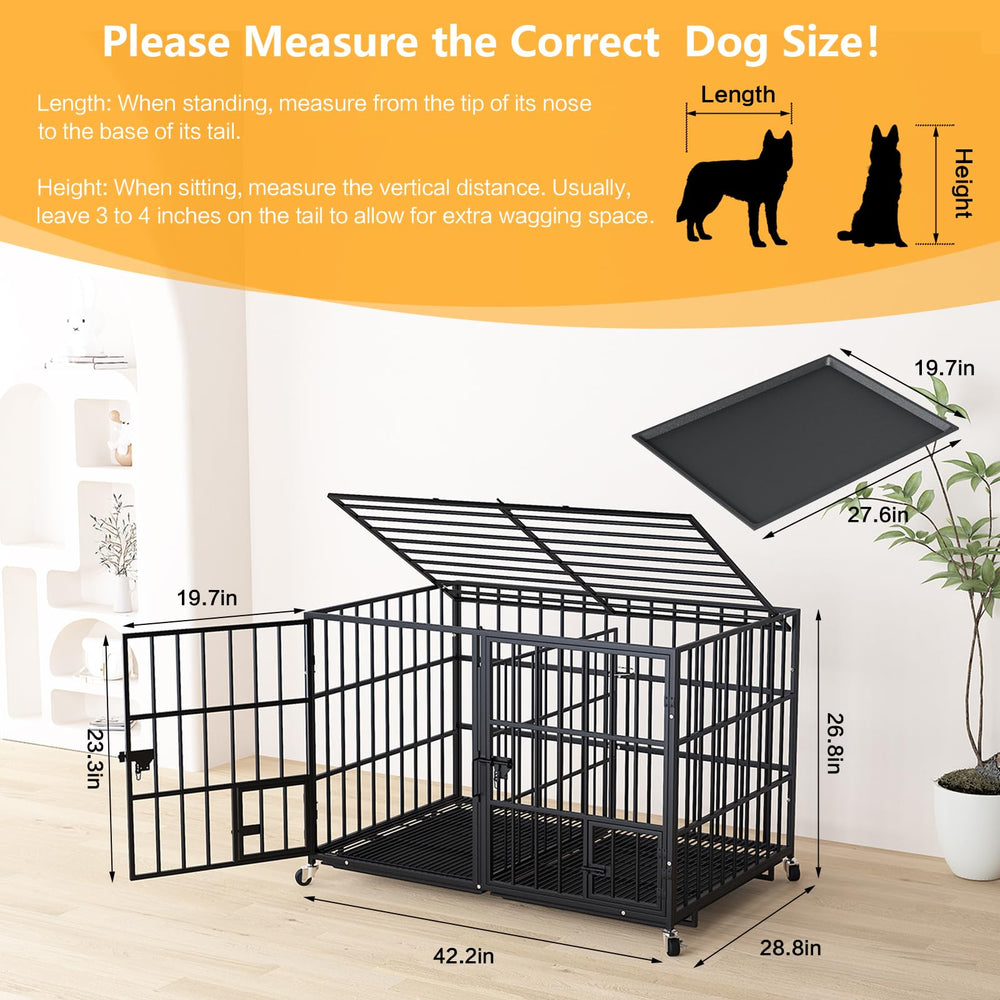 EZ4ENCE dog crate removable-tray facilitates quick cleaning after meals and playtime.