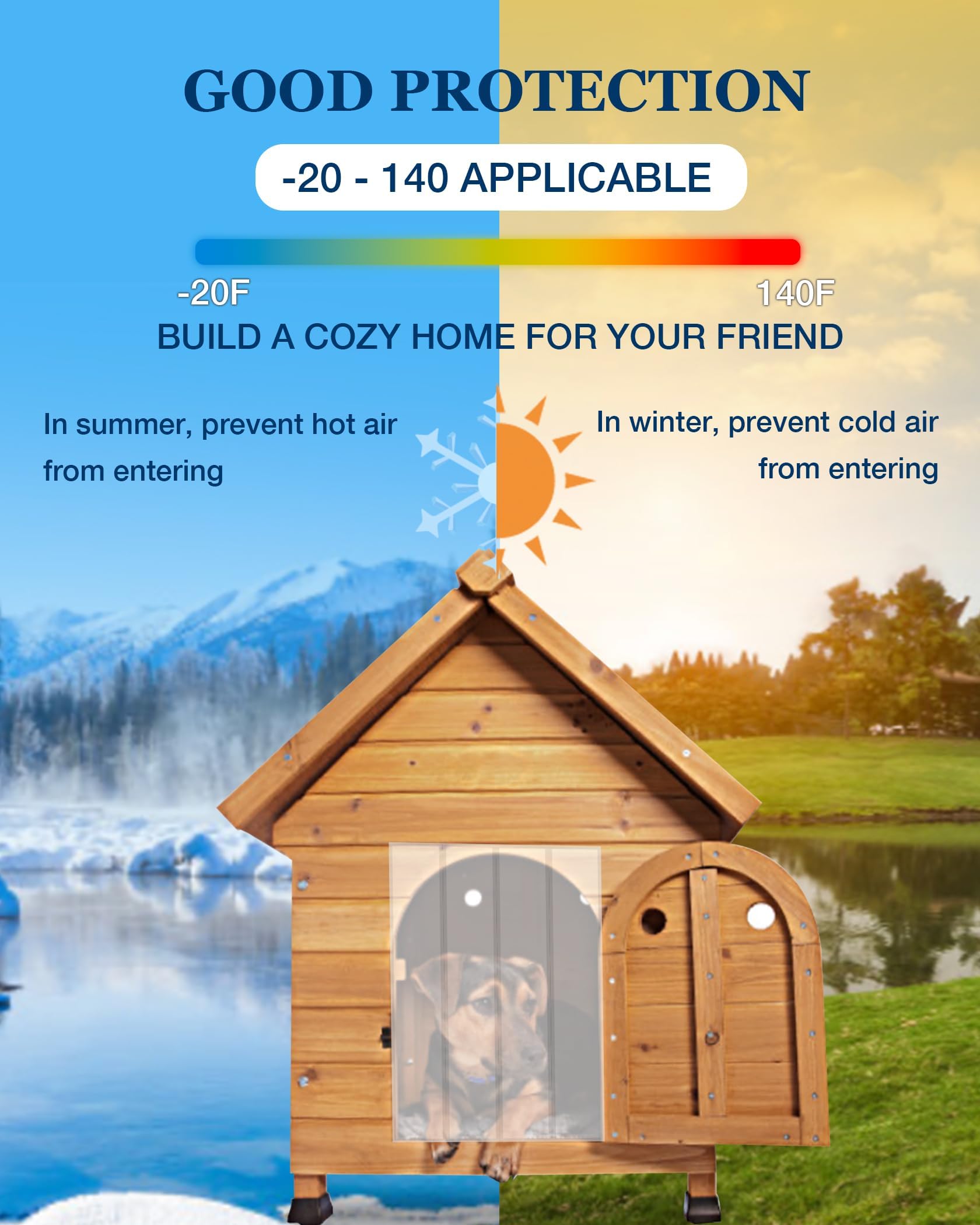 Ezcasch dog door flap weather insulation for outdoors use