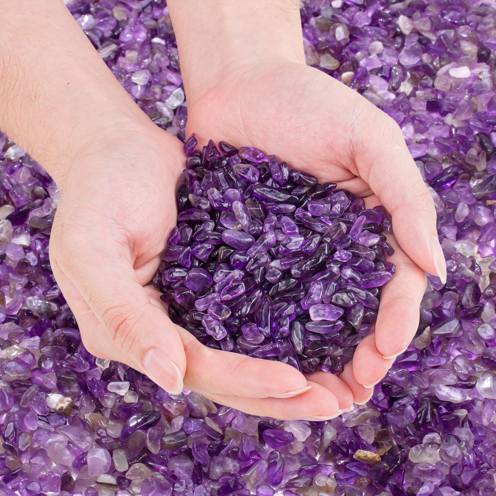 EZEELAI amethyst crystal chips bulk 5-7mm for vibrant home décor and ambiance