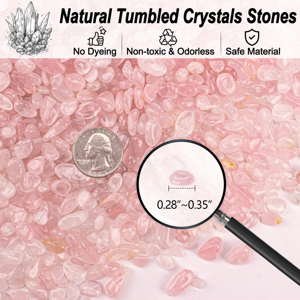 EZEELAI rose quartz gravel bulk box emphasizing convenient packaging for crafts