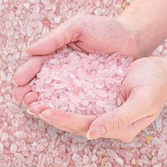 EZEELAI rose quartz gravel closeup showing natural color and smooth texture for aquarium decor