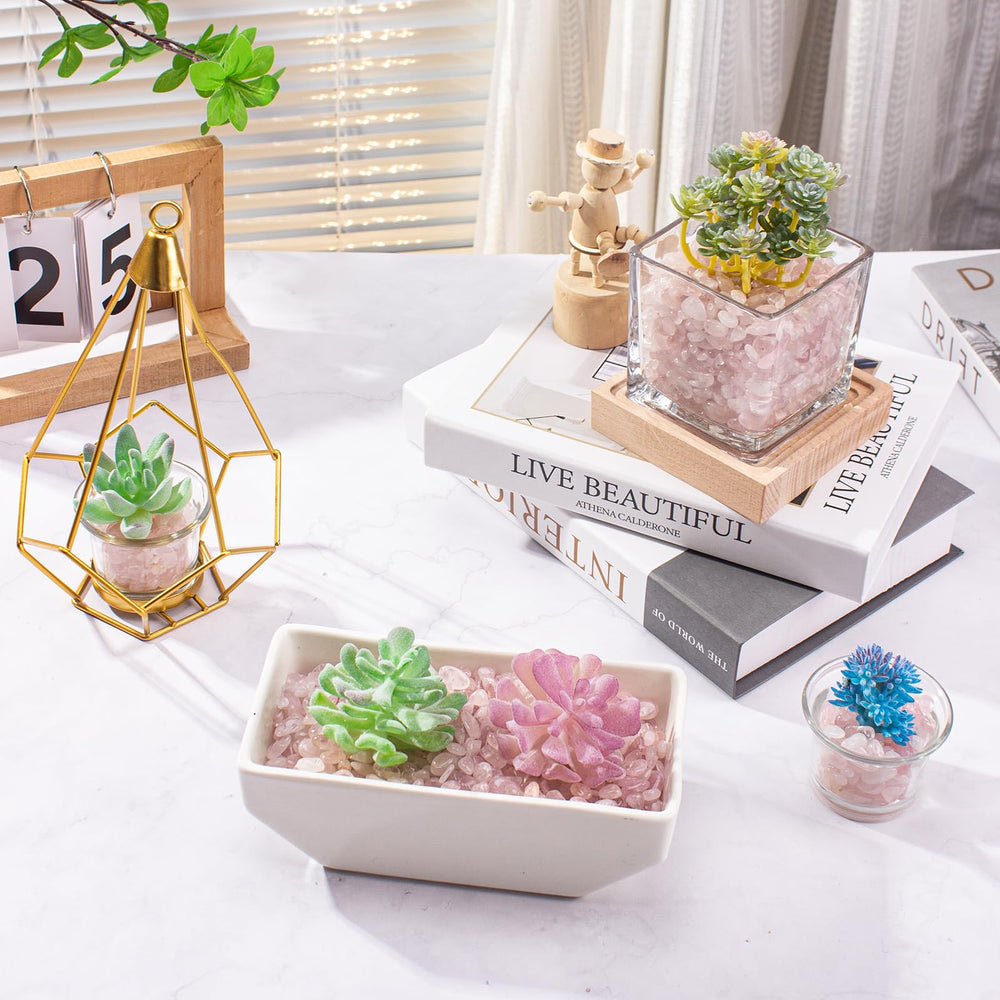 EZEELAI rose quartz gravel ready for DIY crafts and projects
