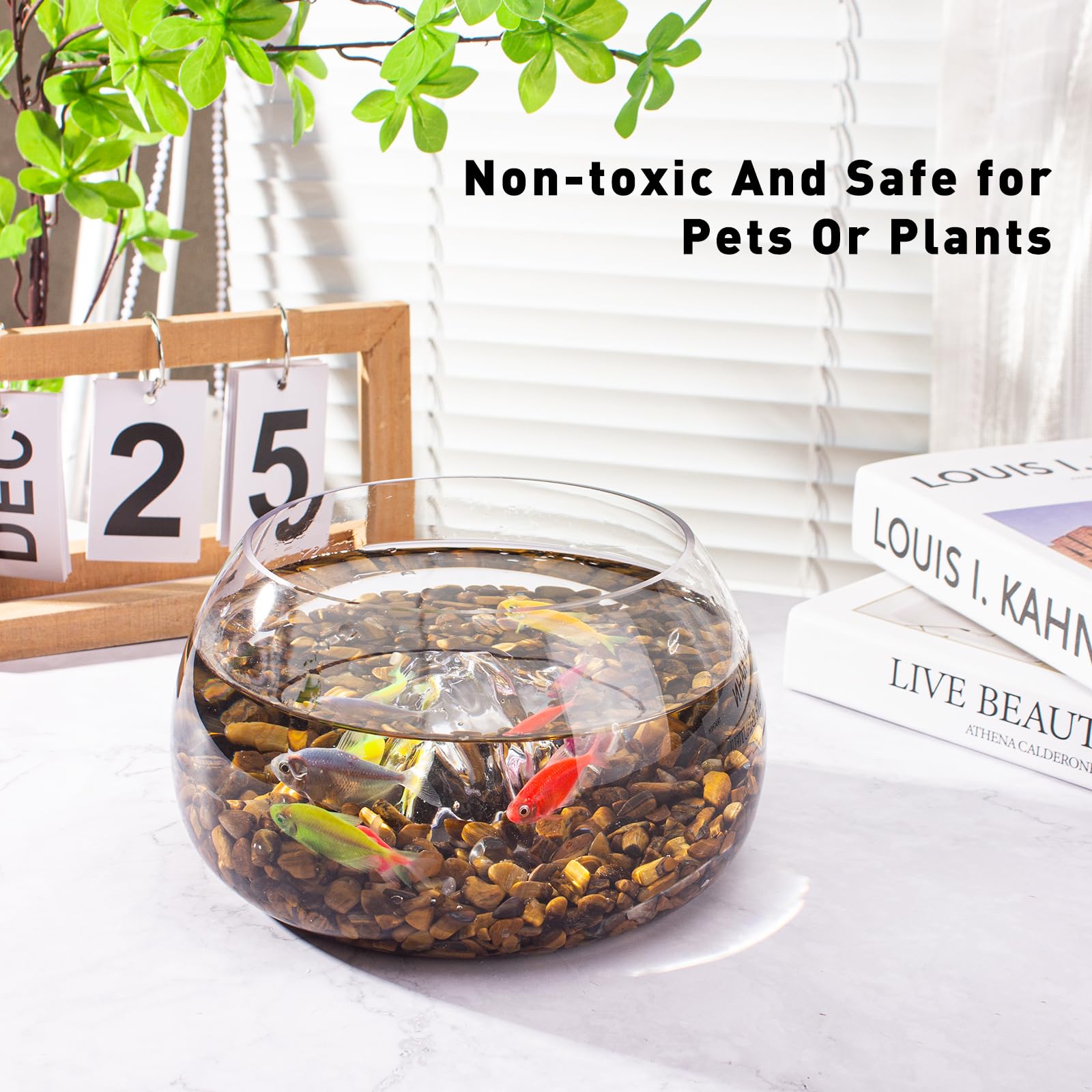 EZEELAI tiger eye pebble vase decor as eye-catching filler