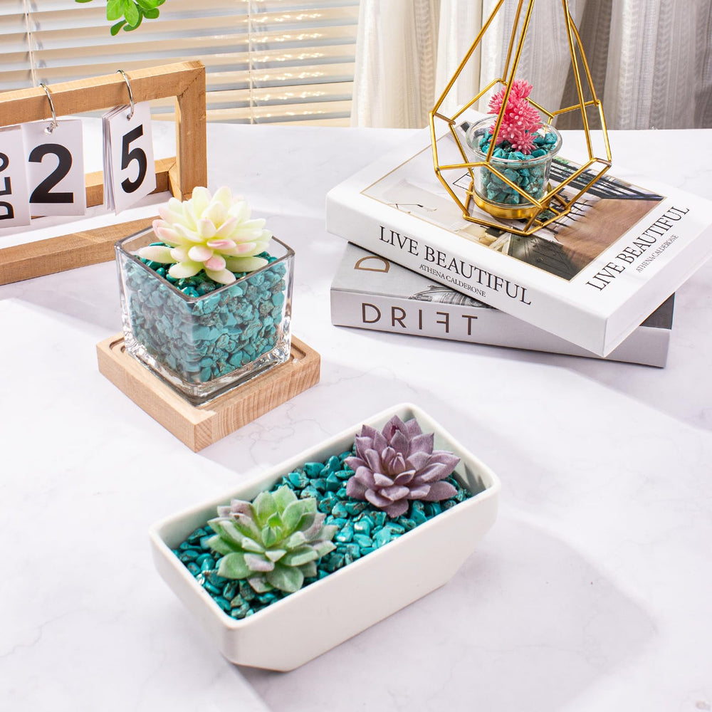 EZEELAI turquoise chip decor for aquarium ornaments and crafts