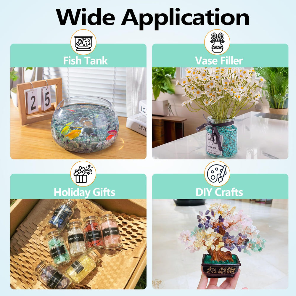 EZEELAI succulent decor with turquoise pebbles for contrast