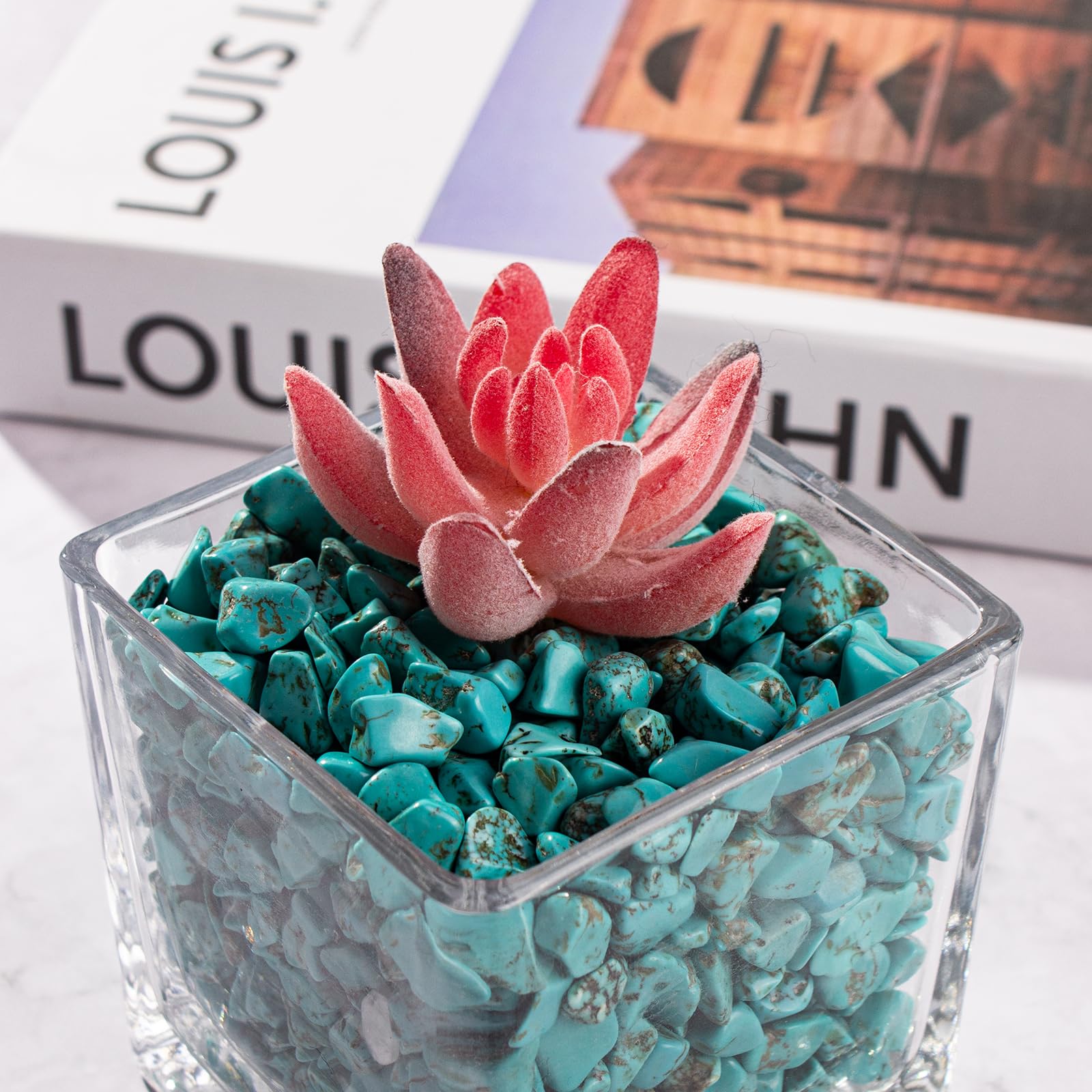 EZEELAI turquoise crystal chip for plant soil containment and vitality