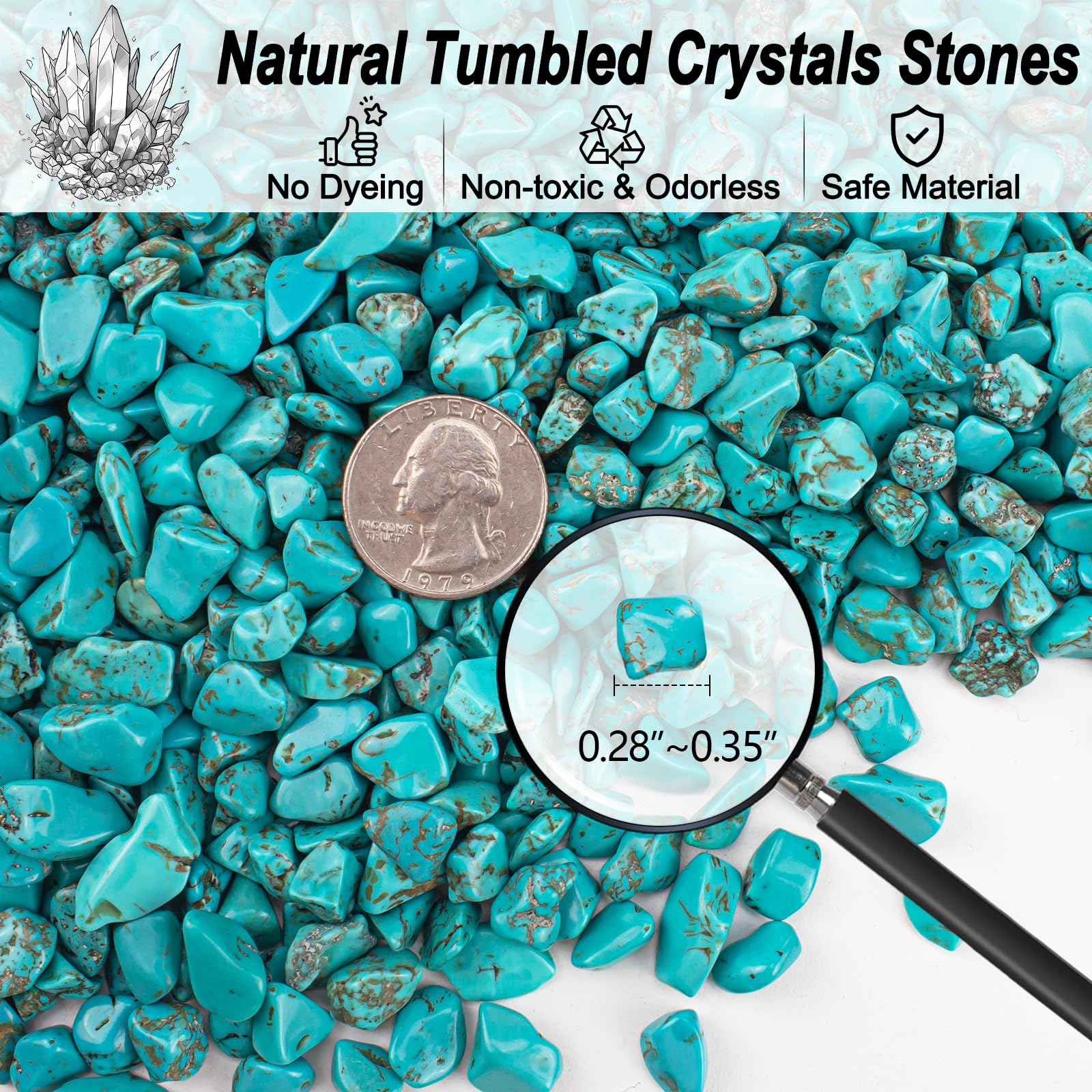 EZEELAI turquoise crystal chips 5-7mm sparkle in natural tones