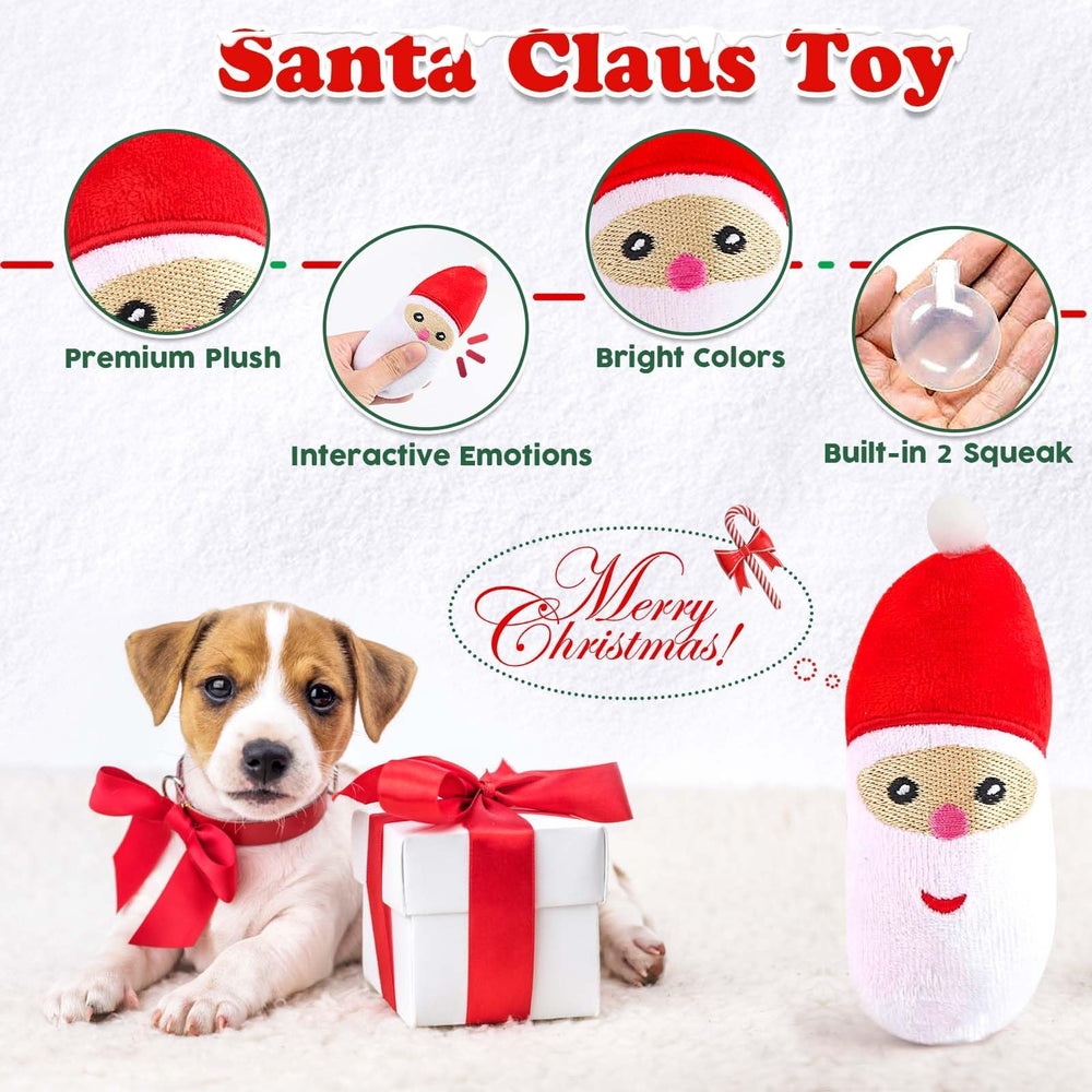 EZIYIN Christmas dog toys 9pack squeaky plush two engages dogs during play