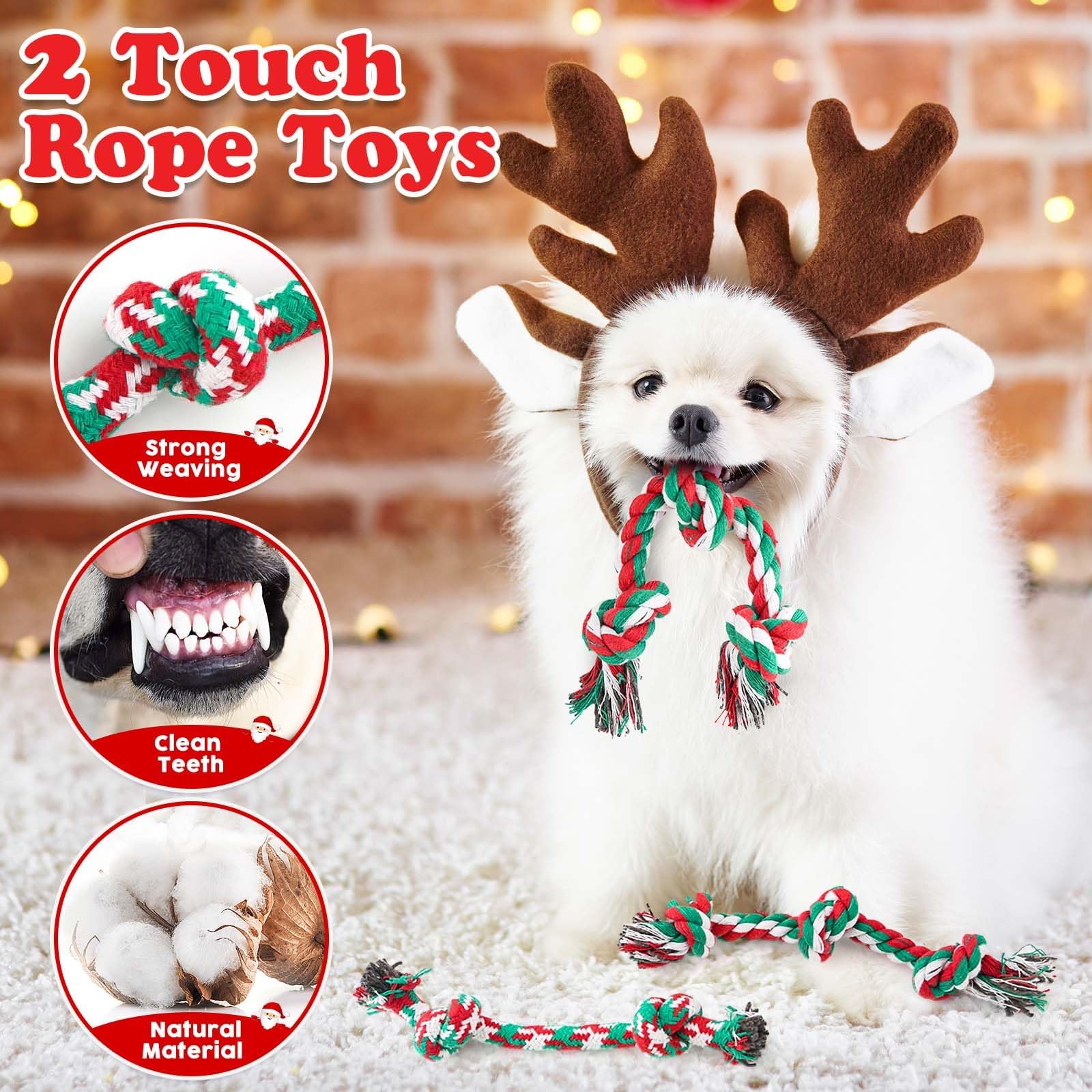 EZIYIN Christmas dog toys 9pack squeaky plush three playful and stimulating