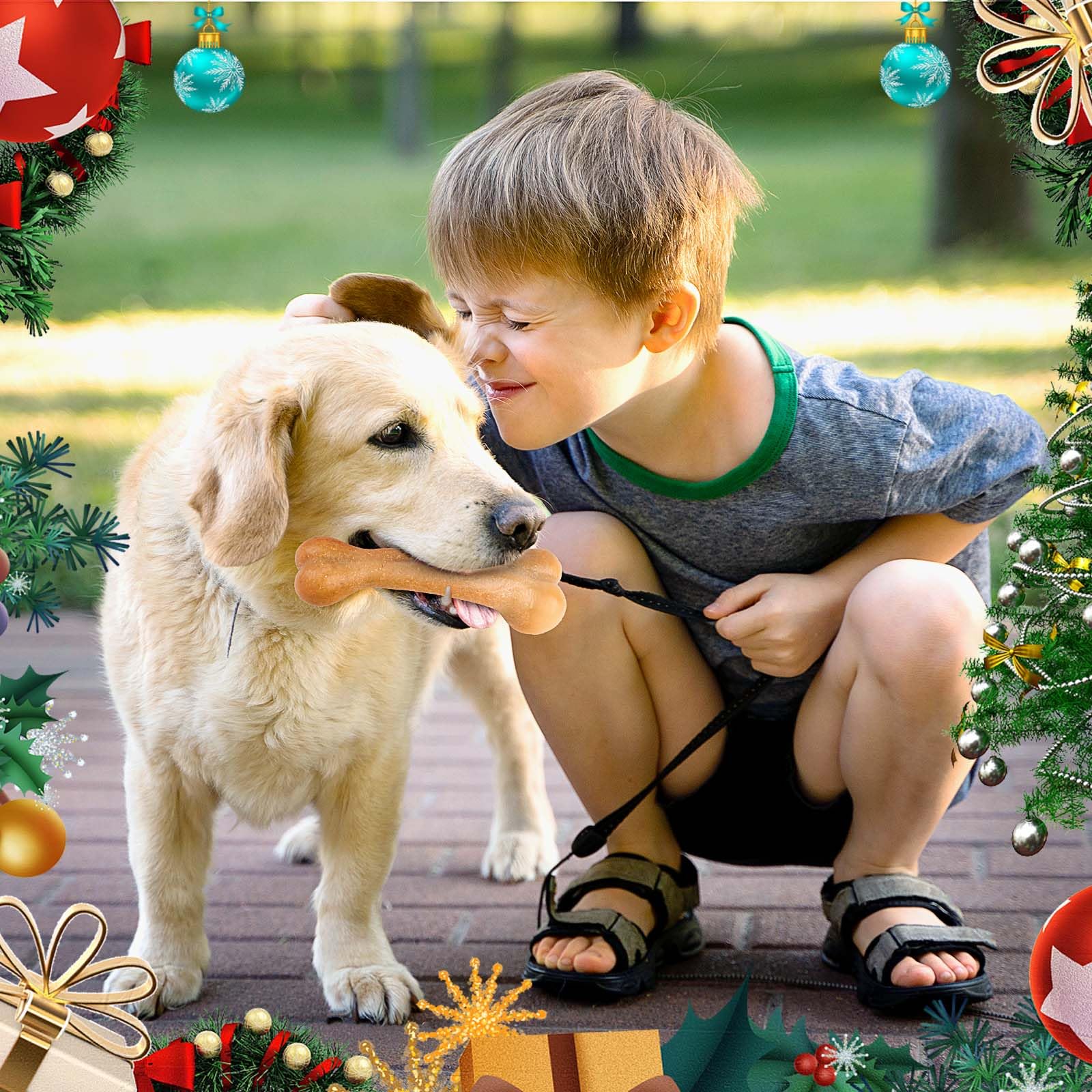 EZIYIN Christmas dog toys 9pack treat ball for puzzle play and reward