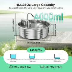 EZMioo cat water fountain flowing water design entices pets to drink.