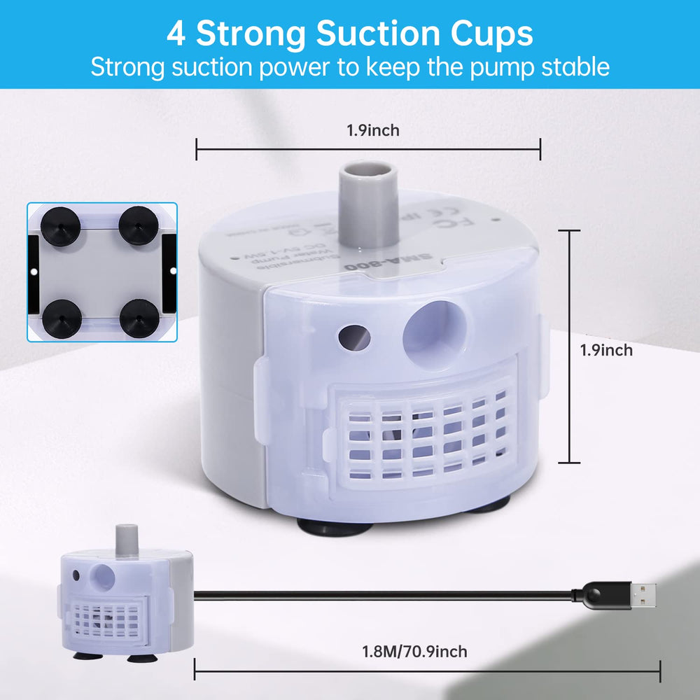 EZMioo USB-powered 5V pump offers flexible power options for setup convenience.