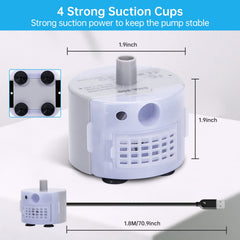 EZMioo USB-powered 5V pump offers flexible power options for setup convenience.