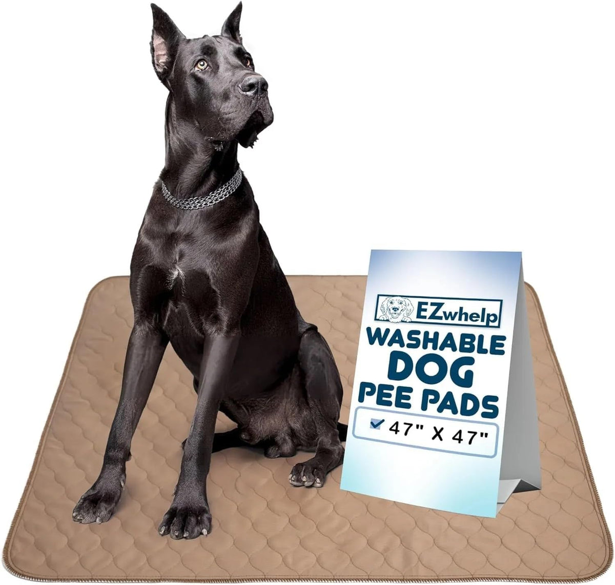 EZwhelp Washable Pee Pad top view, soft surface ideal for gentle potty training.