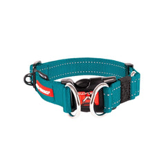 EzyDog Double Up dog collar dual D-rings teal improves leash security during walks