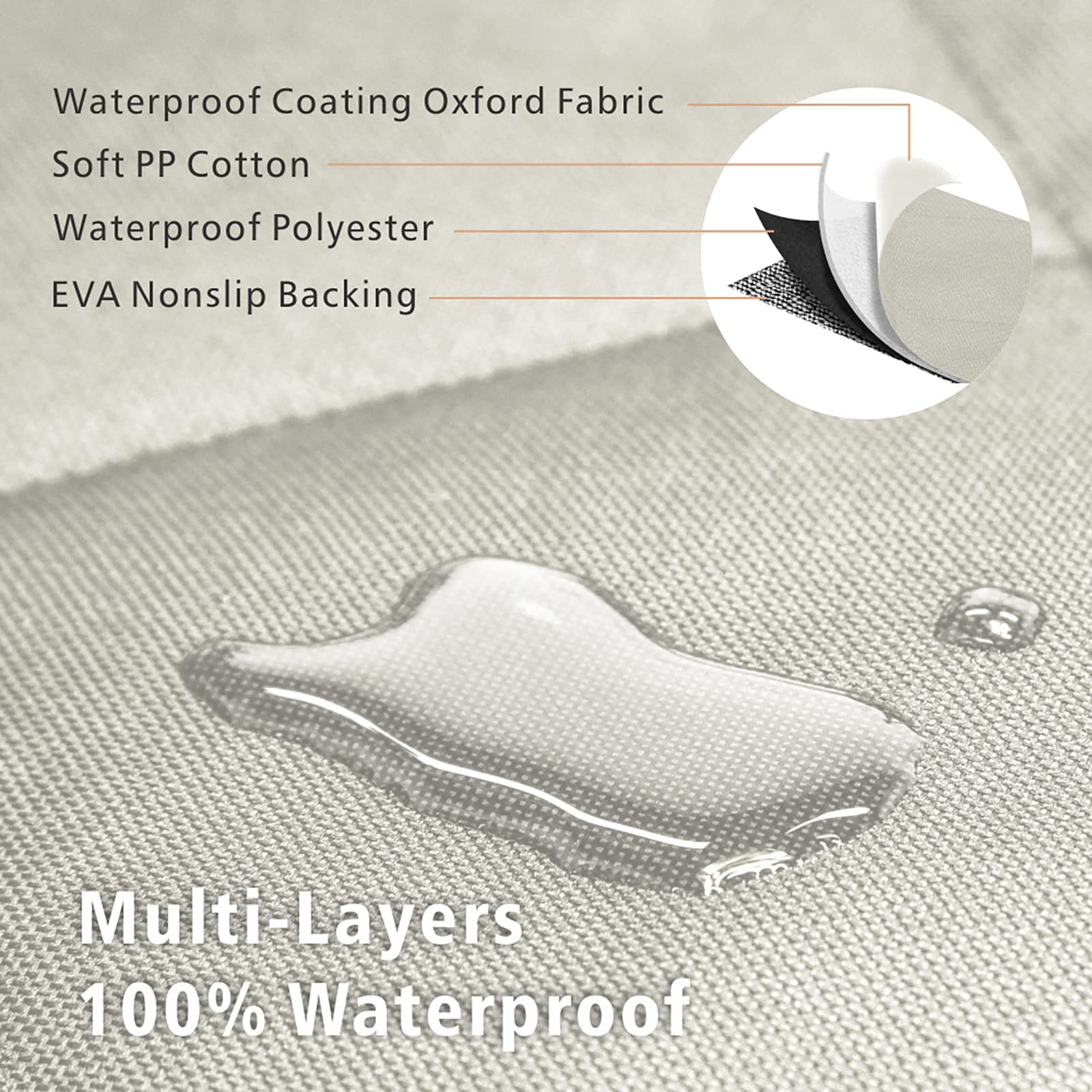 F-color SUV Cargo Liner beige bumper flap shielding bumper during travel.