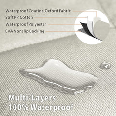 F-color SUV Cargo Liner beige bumper flap shielding bumper during travel.