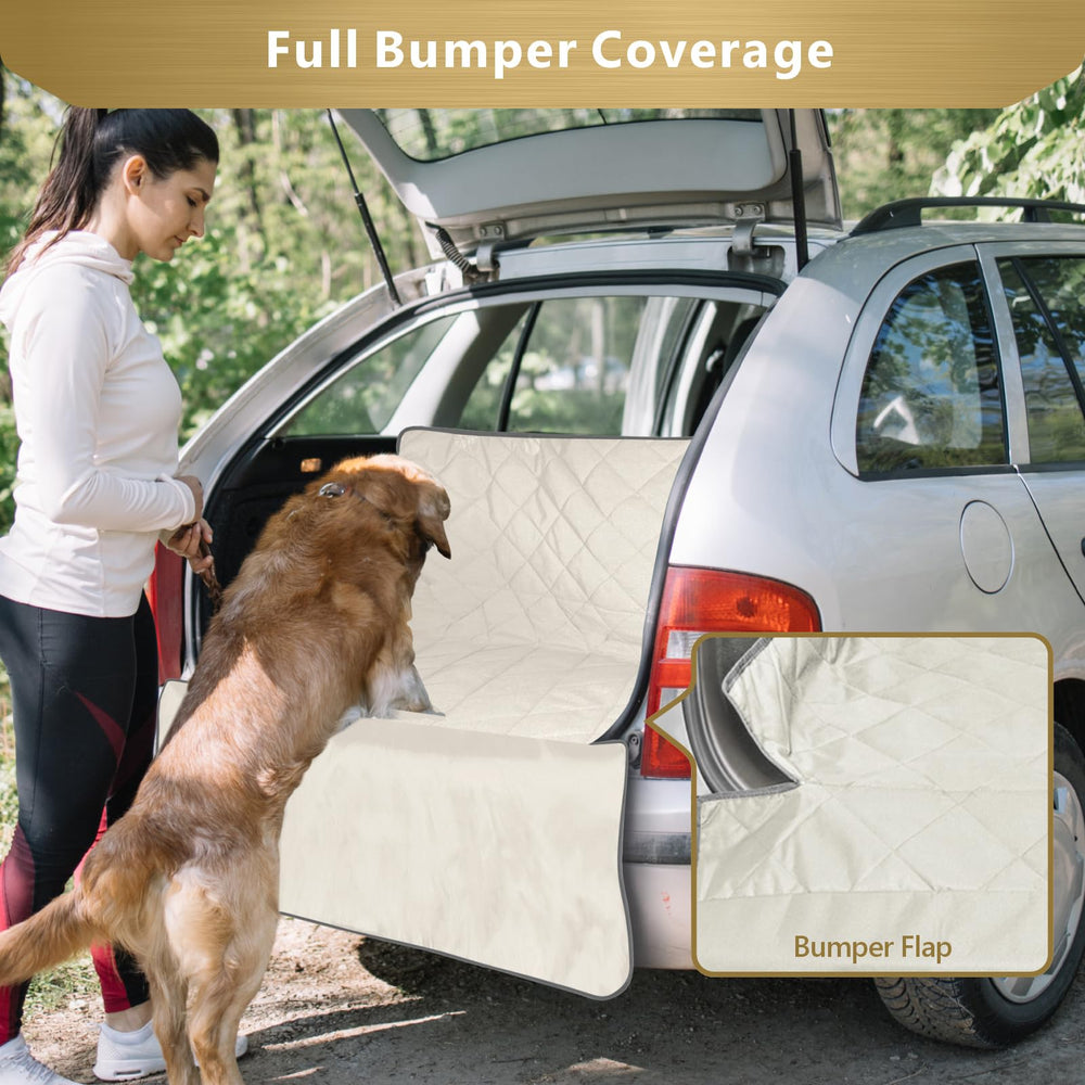 F-color SUV Cargo Liner beige folded and ready for adjustable installation.