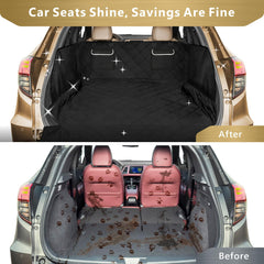 F-color SUV Cargo Liner bumper flap protects against claws as dogs hop into cargo.