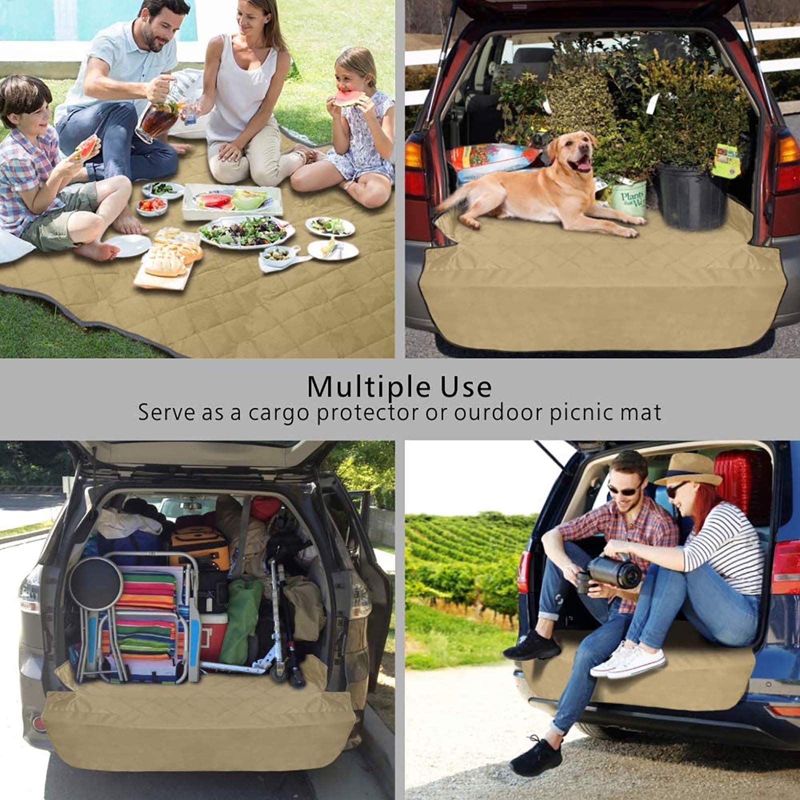 F-color SUV Cargo Liner durable 600D Oxford fabric resists wear.