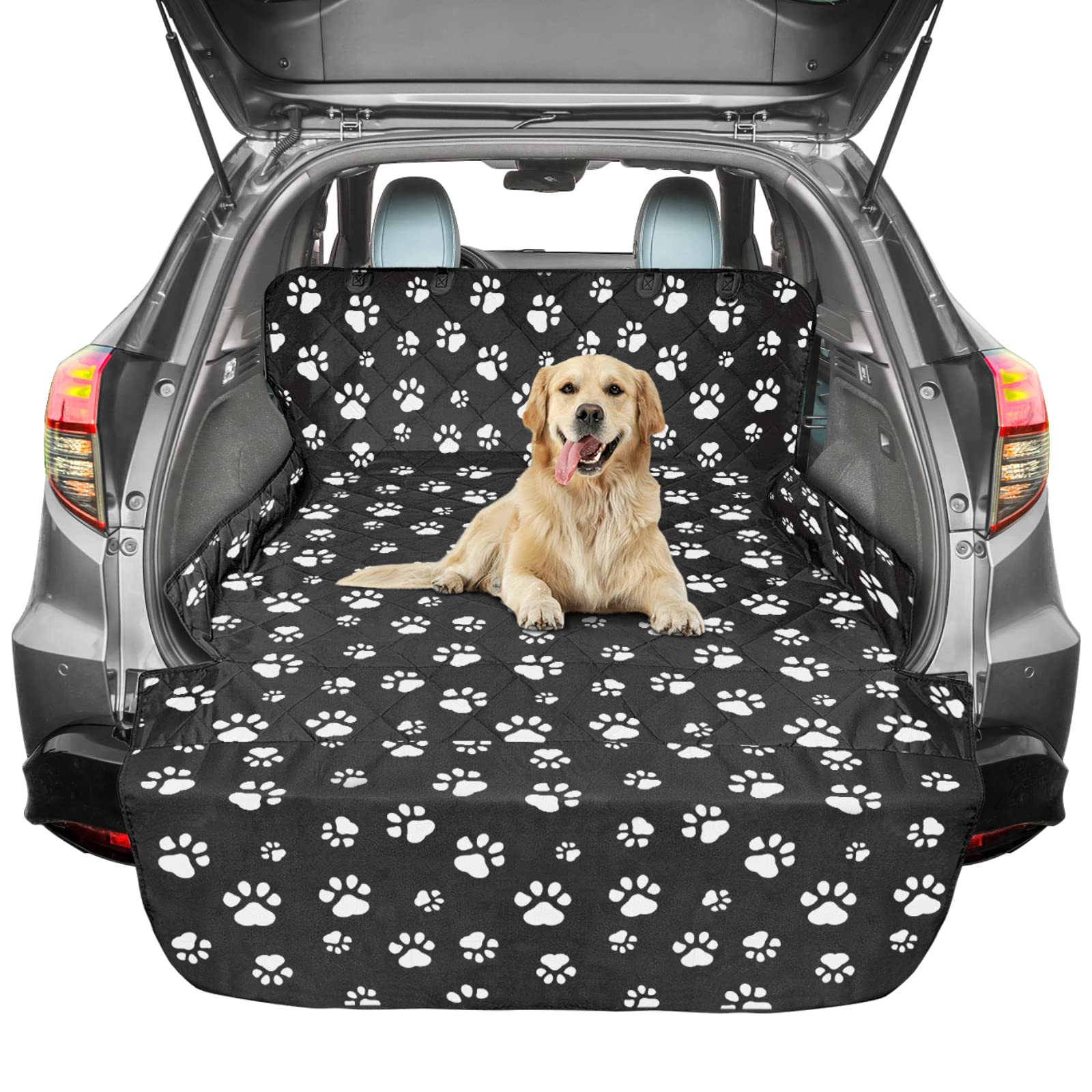 F-color SUV Cargo Liner full-view shows wide protection for pets and interiors.