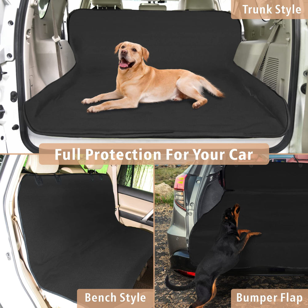 F-color SUV Cargo Liner padded comfort makes rides cozy for dogs