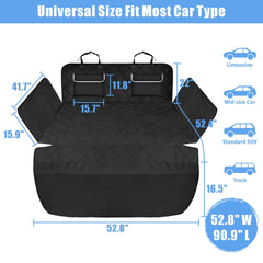 F-color cargo liner with side flaps shields vehicle walls from fur during trips.