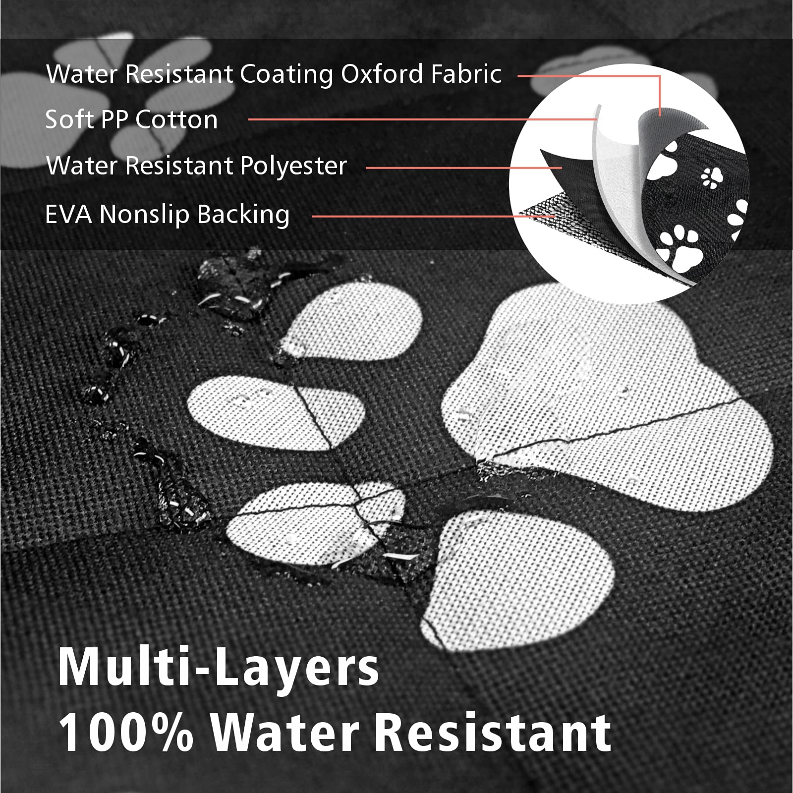 F-color SUV Cargo Liner four-layer water-resistant quilt shields from spills and mess.