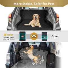 F-color water-resistant liner demonstrates spill protection for paws and drool.