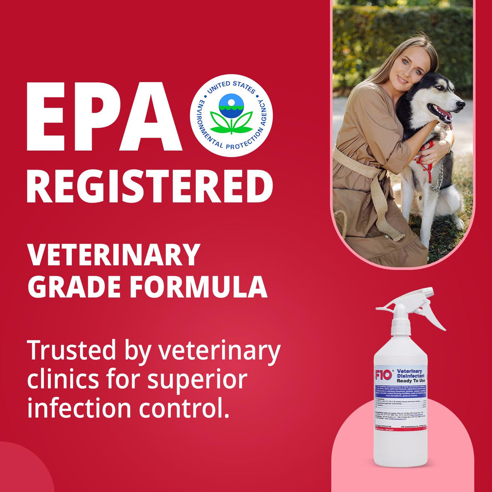 F10 ready-to-use spray action for quick cage and floor disinfection