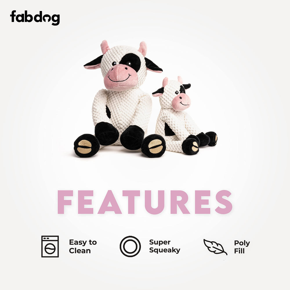 Fabdog Floppies Cow Toy squeak interaction boosts engagement and fun